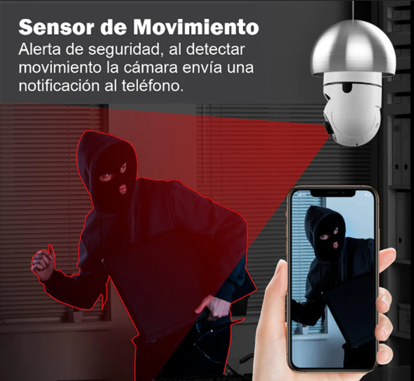 Cámara De Seguridad IP Wifi Bombillo 360