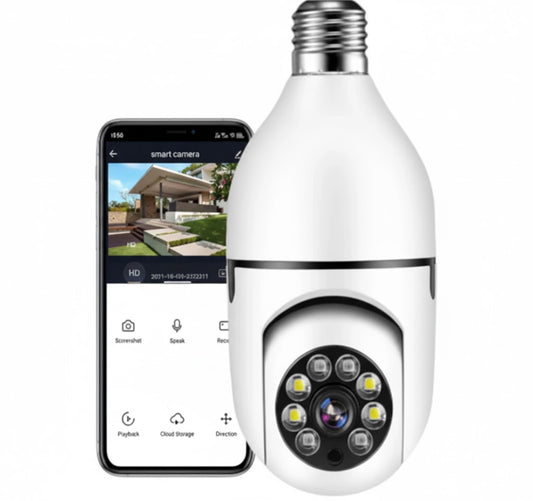 Cámara De Seguridad IP Wifi Bombillo 360